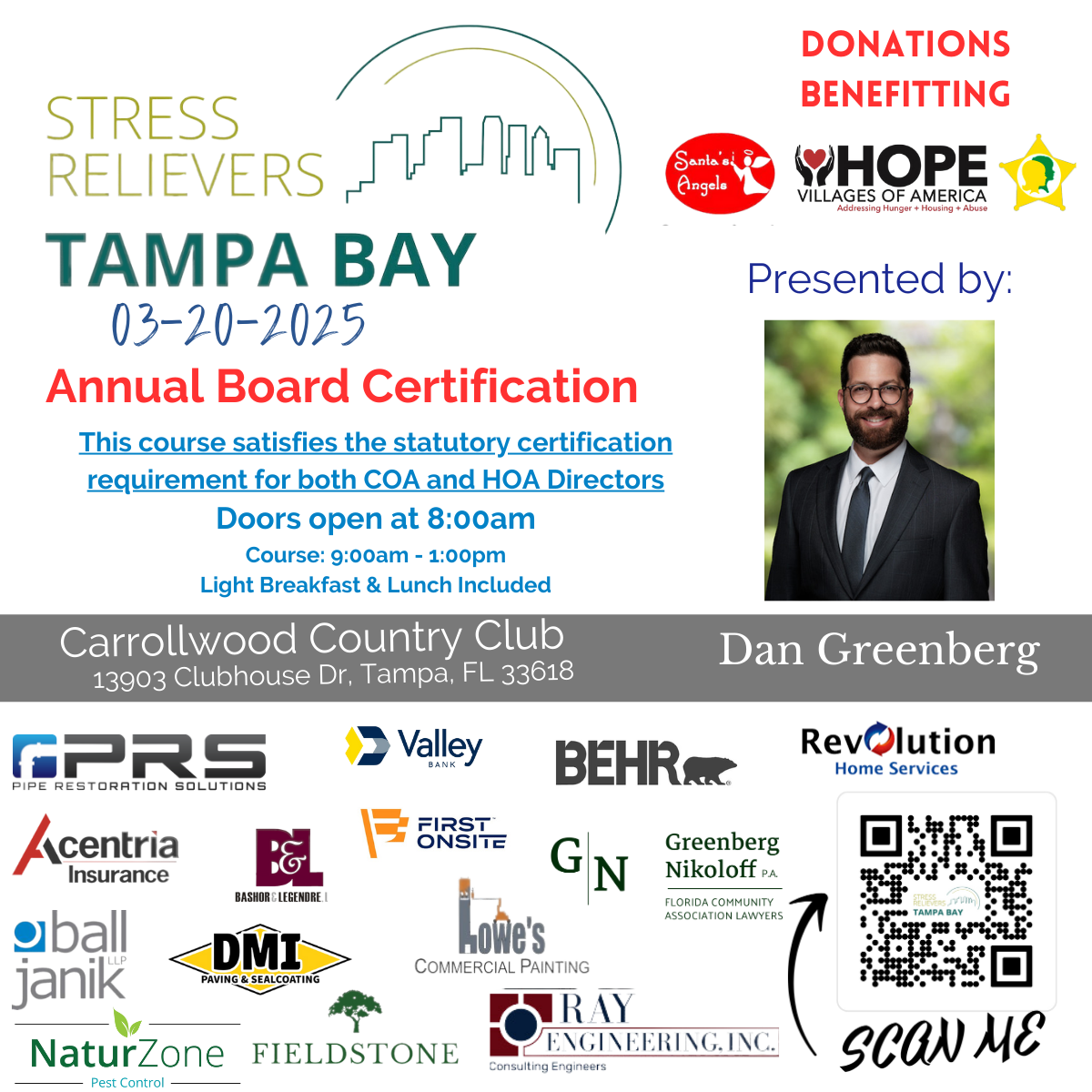 Annual Board Certification 03/20/25 by Tampa Bay Stress Relievers